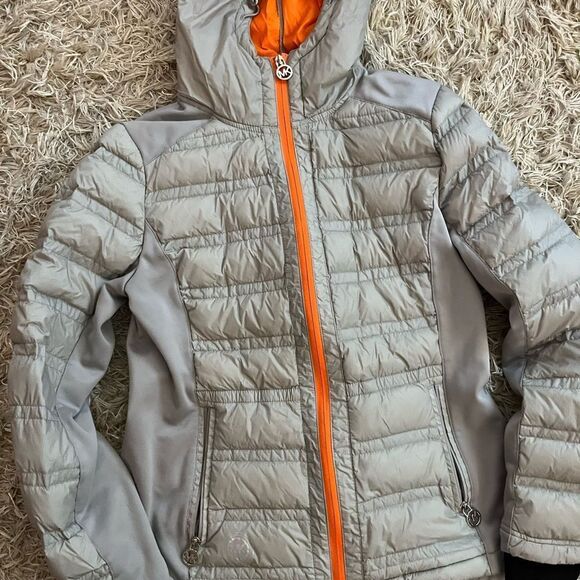 Michael kors  Gray and Orange Hooded Jacket size small - Picture 2 of 4